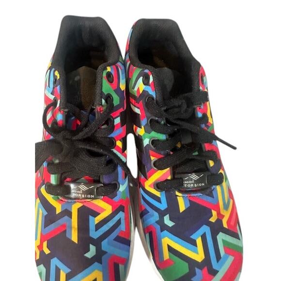 Adidas ZX Flux Rainbow Multi Color Lace Up Low Top Sneakers Mens Sz 7 - Picture 6 of 10